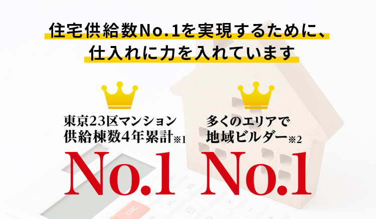 住宅供給数No.1を実現するために、仕入れに力を入れています