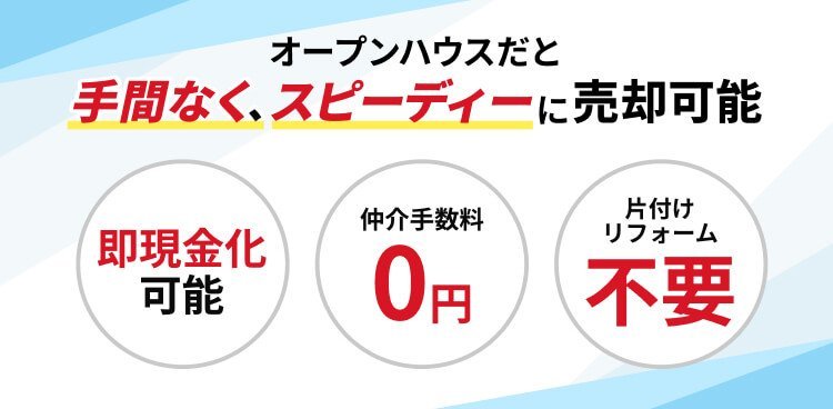オープンハウスだと手間なく、スピーディーに売却可能