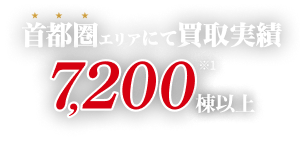 首都圏エリアにて買取実績7,200棟以上