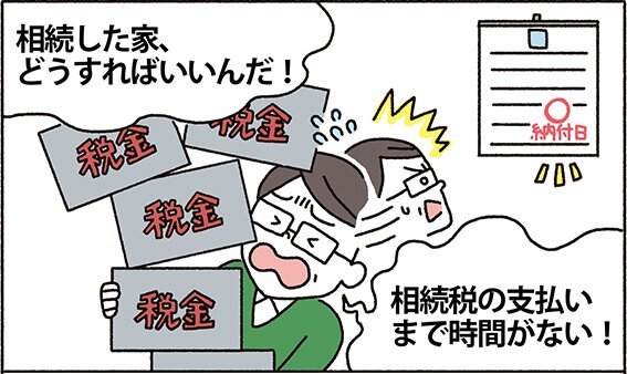 事例紹介マンガ　家を相続したが相続税の支払い期日が不安