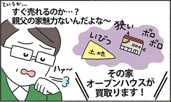 事例紹介マンガ　いびつな土地で古くて狭い家の為すぐに売れるか心配